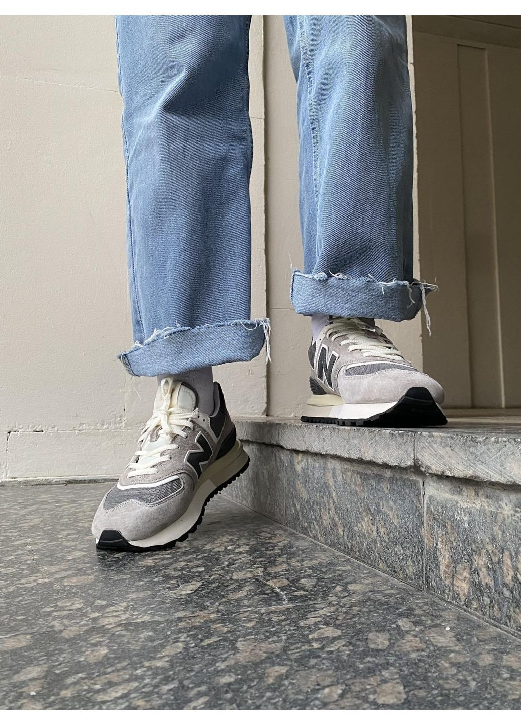 Сірі Осінні кросівки чоловічі new balance 574 legacy grey beige нью беланс 574 No Brand