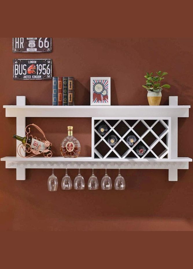 Настенная винная полка из дерева Хокуто 120 зефир (ПНК-122204) No Brand (327423067)