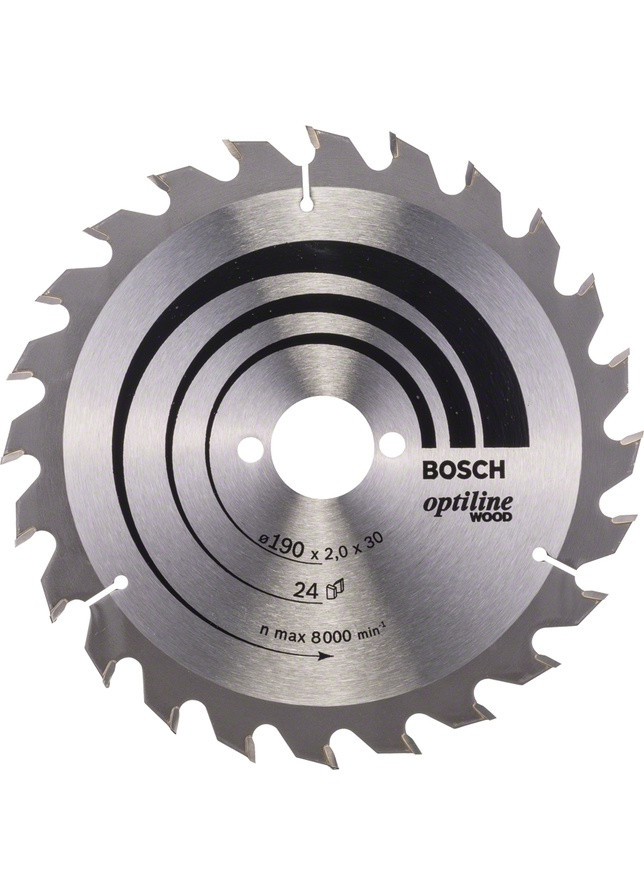 Пиляльний диск Optiline Wood (190x30x2 мм, 24 зубів) по дереву (20685) Bosch (295033407)
