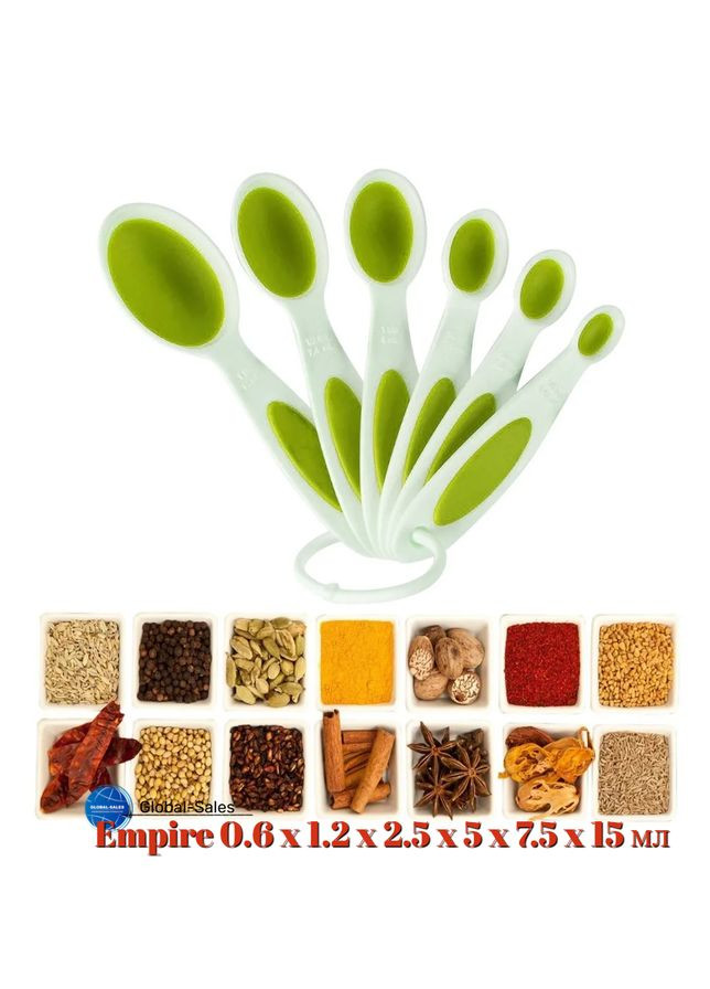 Набор ложек мерных 0.6 x 1.2 x 2.5 x 5 x 7.5 x 15 мл (6 шт.) (8693) Empire (341533502)