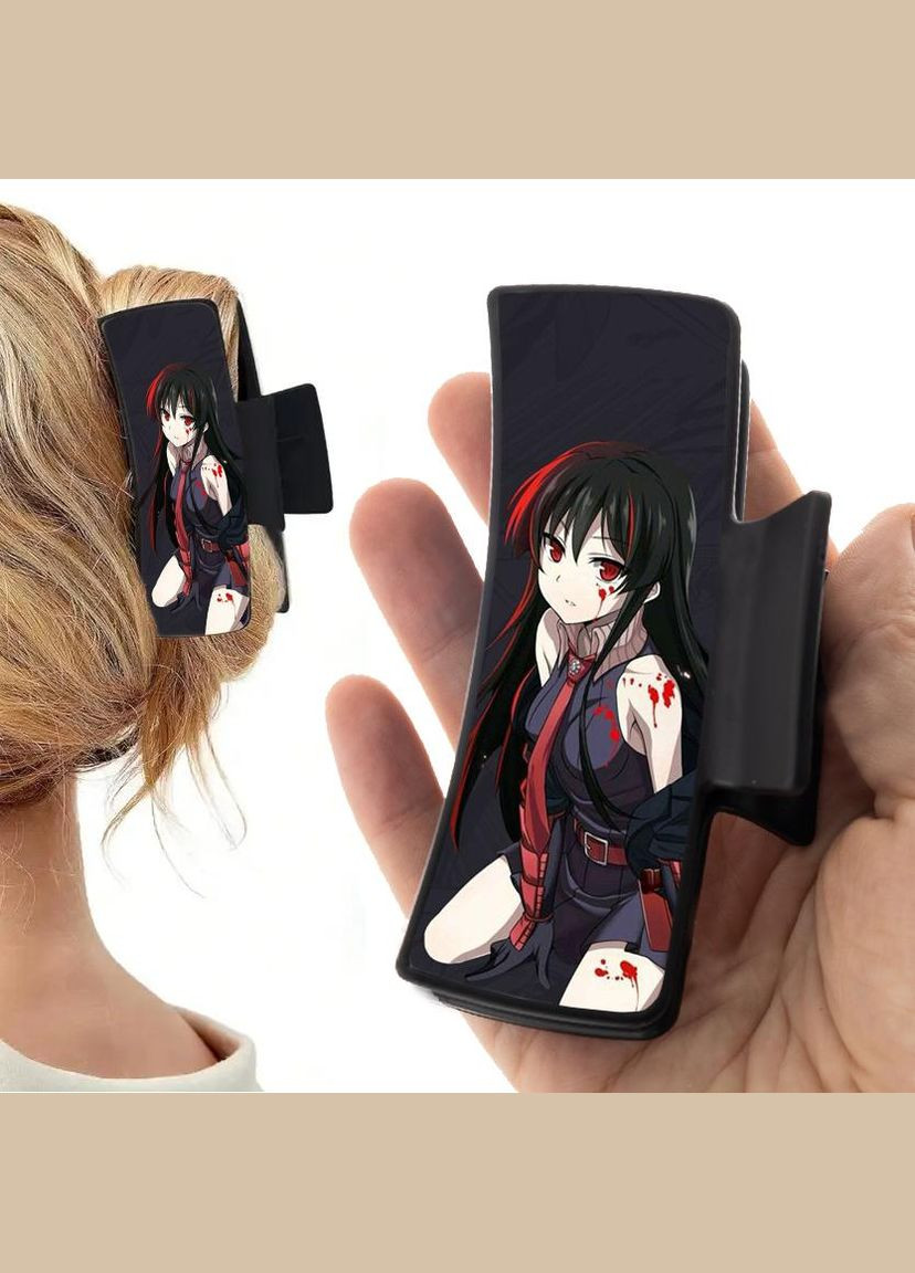 Заколка крабик для волос Аниме Убийца акаме #0001 черный No Brand (315631497)