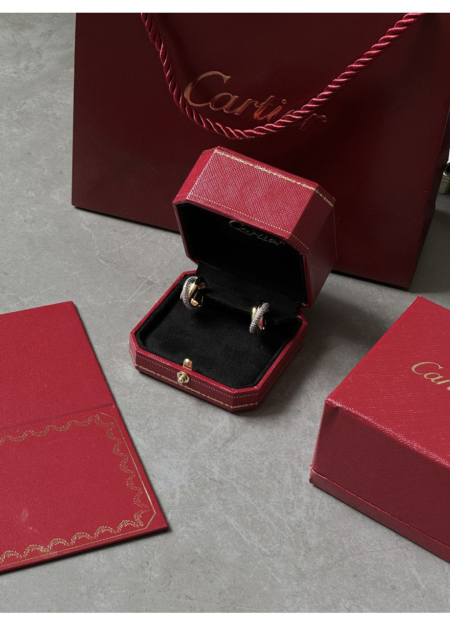 Cartier Trinity Earrings Half-Paved Diamond No Brand (362044570)