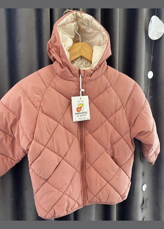 Рожева демісезонна куртка для дівчинки демісезонна на флісі в стилі next BabyStyle