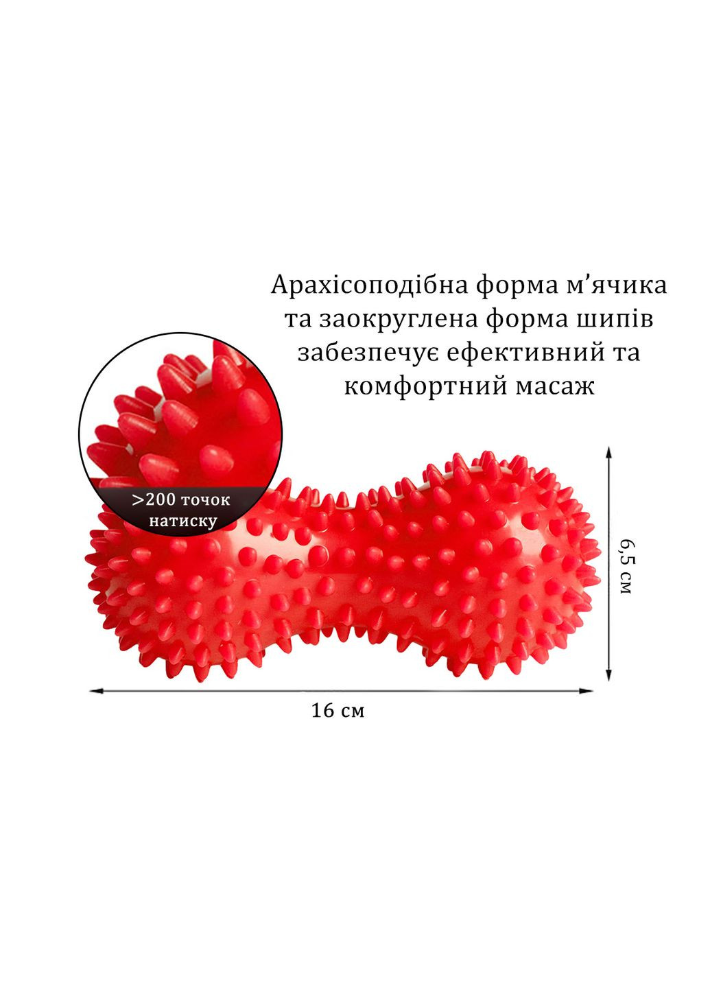 Массажный мячик Goober с шипами красный EasyFit (361072892)