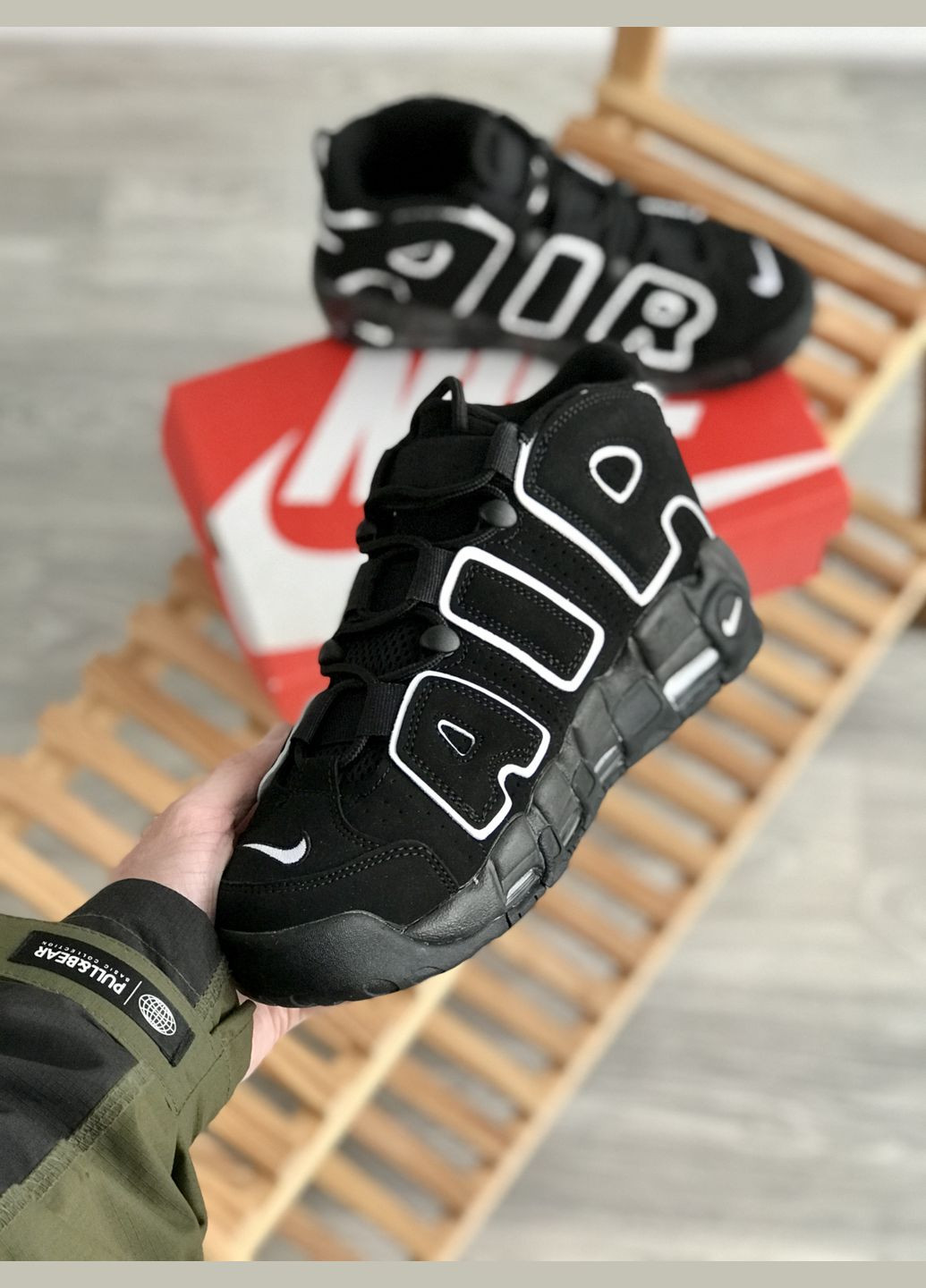 Кроссовки женские и мужские Nike Air More Uptempo black | Найк аир мор уптемпо черные No Brand чёрные всесезоны (307288662)
