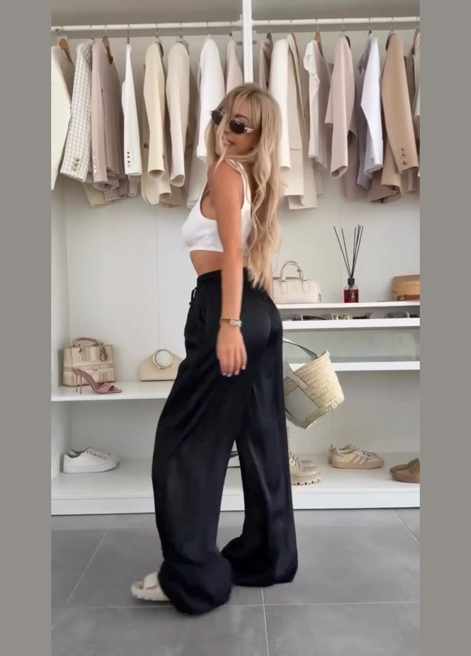 Жіночі штани палаццо з шовку MonCher (338186288)