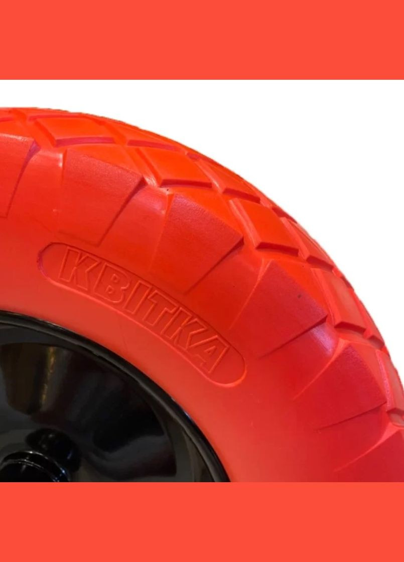 Колесо полиуретановое PRO (4х8, без оси, 20 мм) красное с черным диском (23593) КВІТКА (318092980)