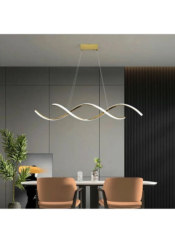 Люстра светодиодная подвесная LED светильник для квартиры на потолок лэд 26970 Золото 25-100х14х103 см. Sunnysky (324395895)