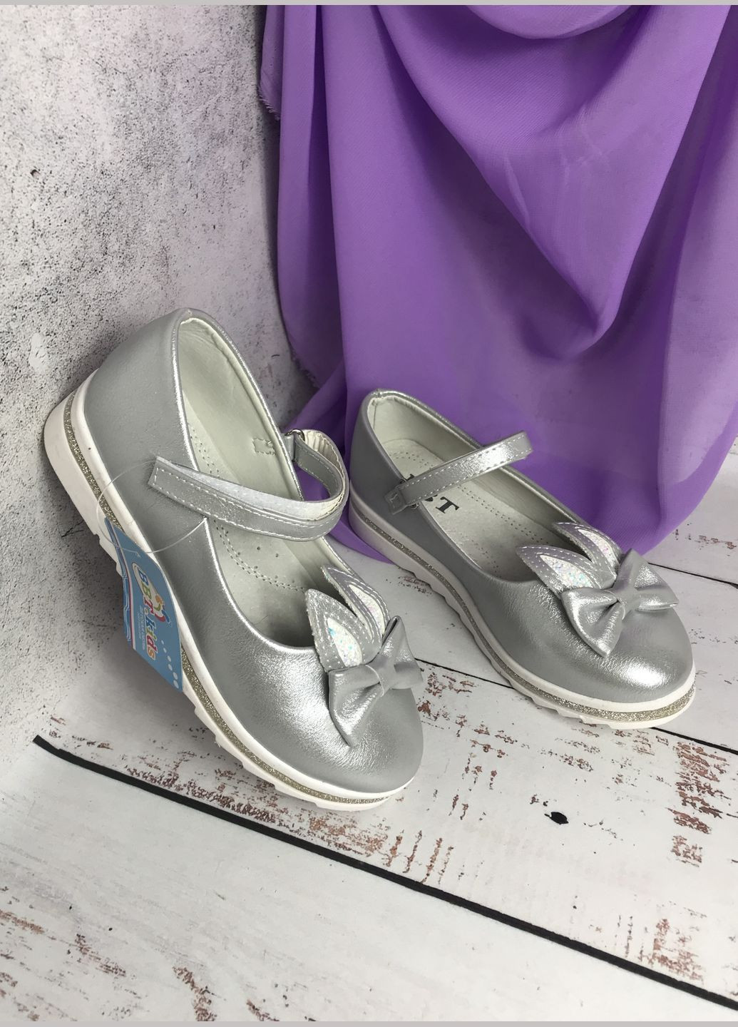 Туфлі дитячі для дівчинки .Kids Срібний (694) BBT (347236308)