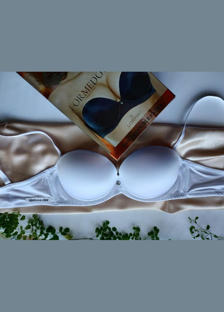Белый бюстгальтер с пуш-ап эффектом double extra Lormar полиамид