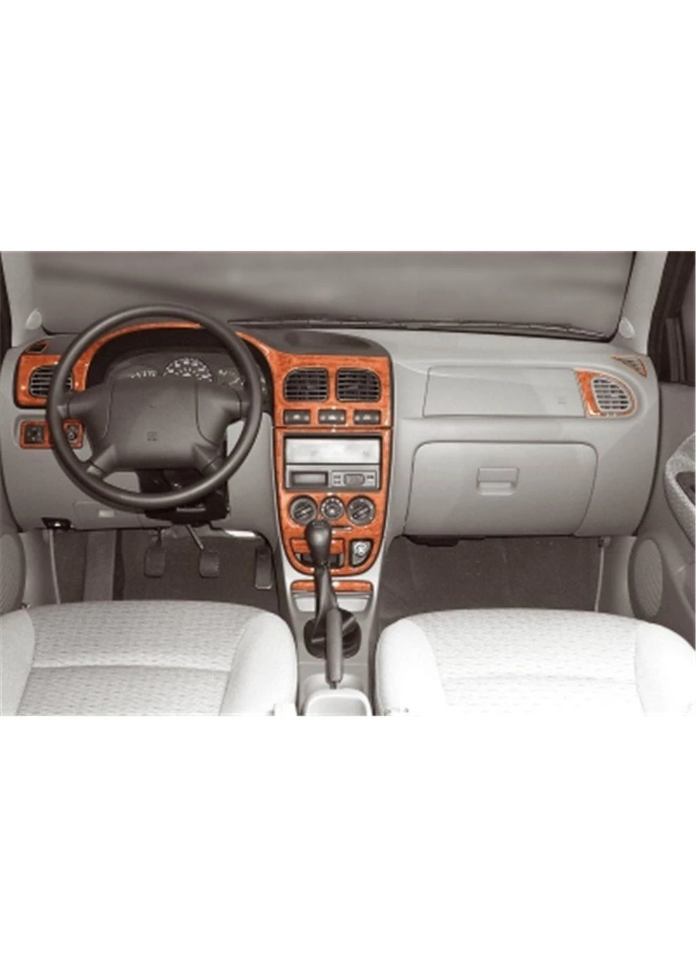 Накладки на панель (2000-2002) Алюминий для Kia Rio гг Meric (389421472)