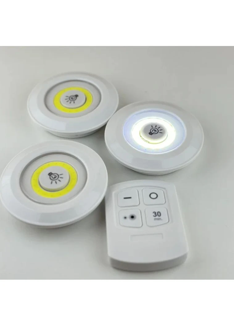 Беспроводные LED светильники-ночники 3 шт автономные с пультом ДУ цвет регулировки яркости и таймер No Brand (386042033)