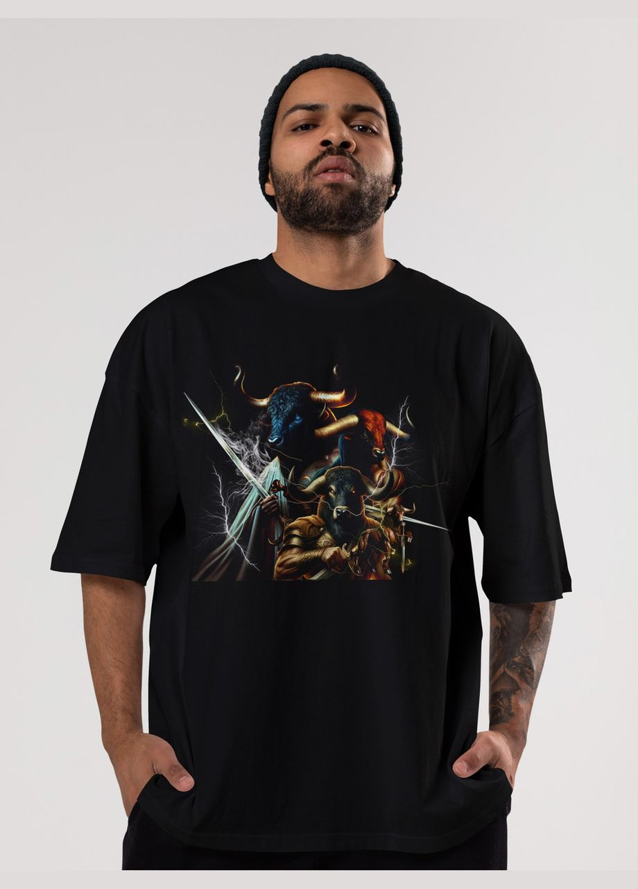 Черная мужская футболка оверсайз urban черная высокая плотность с длинным рукавом Mishe