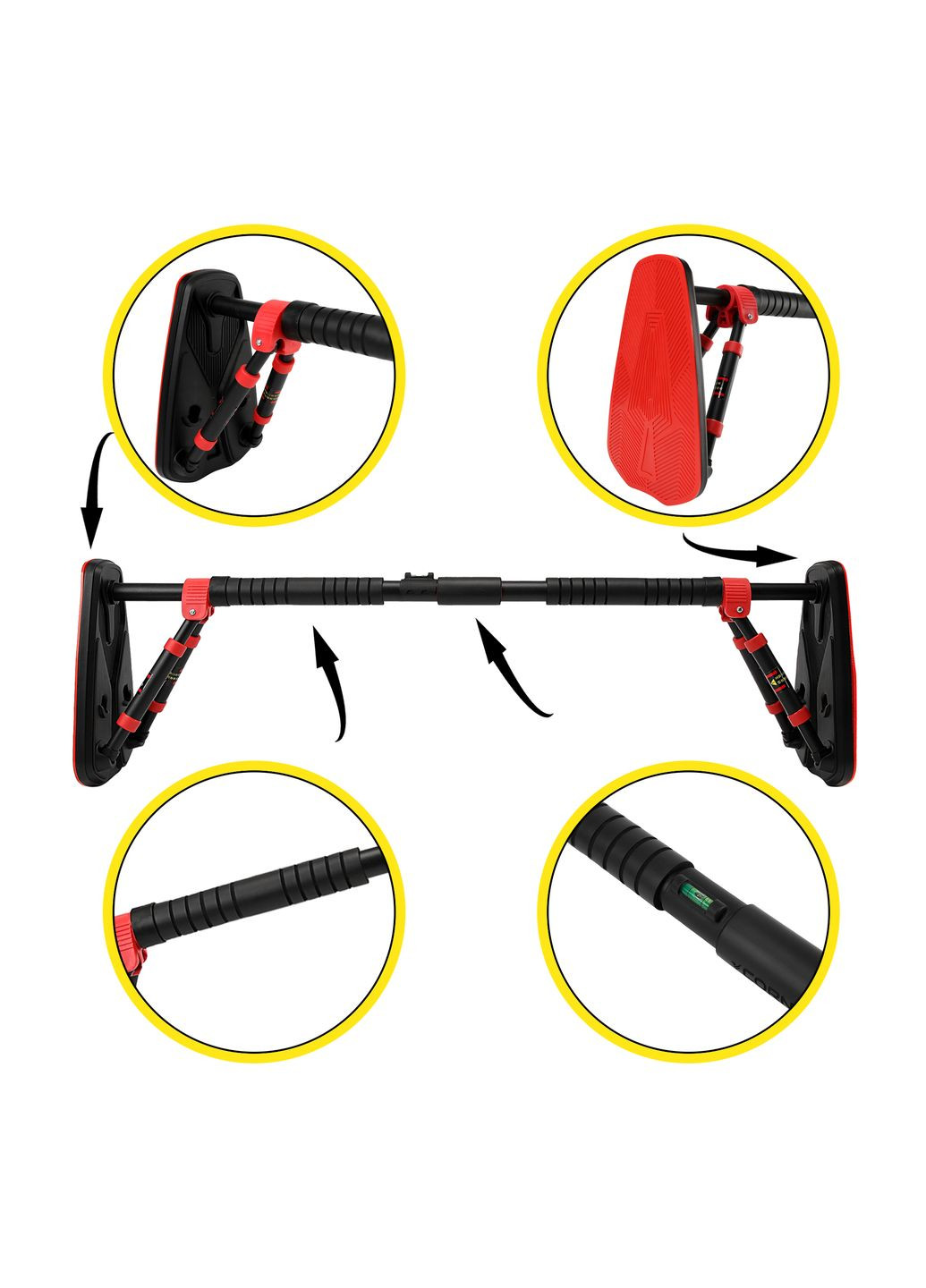 Турник раздвижной Elite+ Black/Red Cornix XR-0295 (315348834)