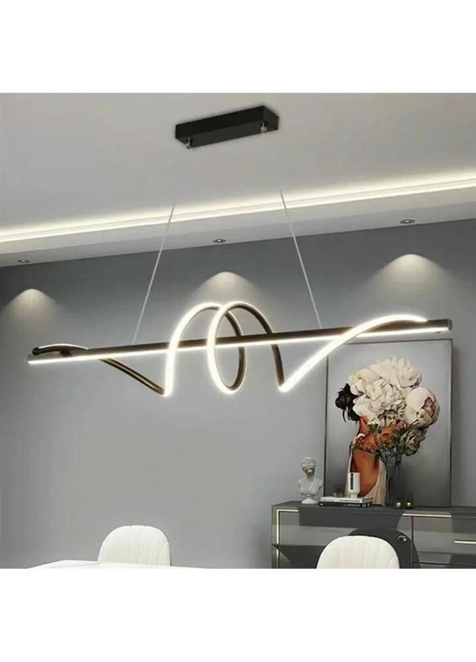 Люстра світлодіодна підвісна LED світильник для квартири на стелю ледве 27014 Чорний 30-100х20х100 см. Sunnysky (324396611)