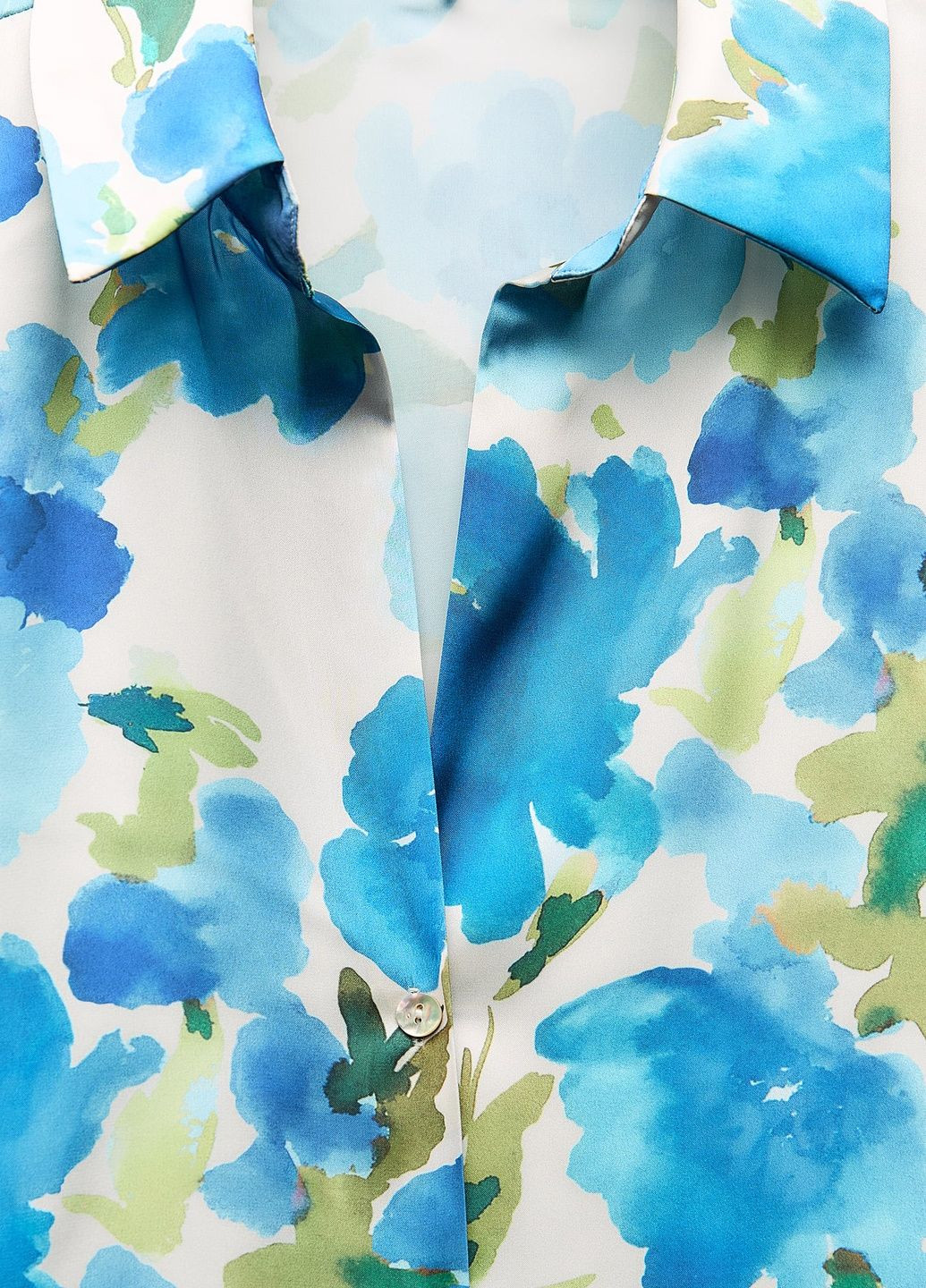 Голубой кэжуал рубашка с цветами Zara