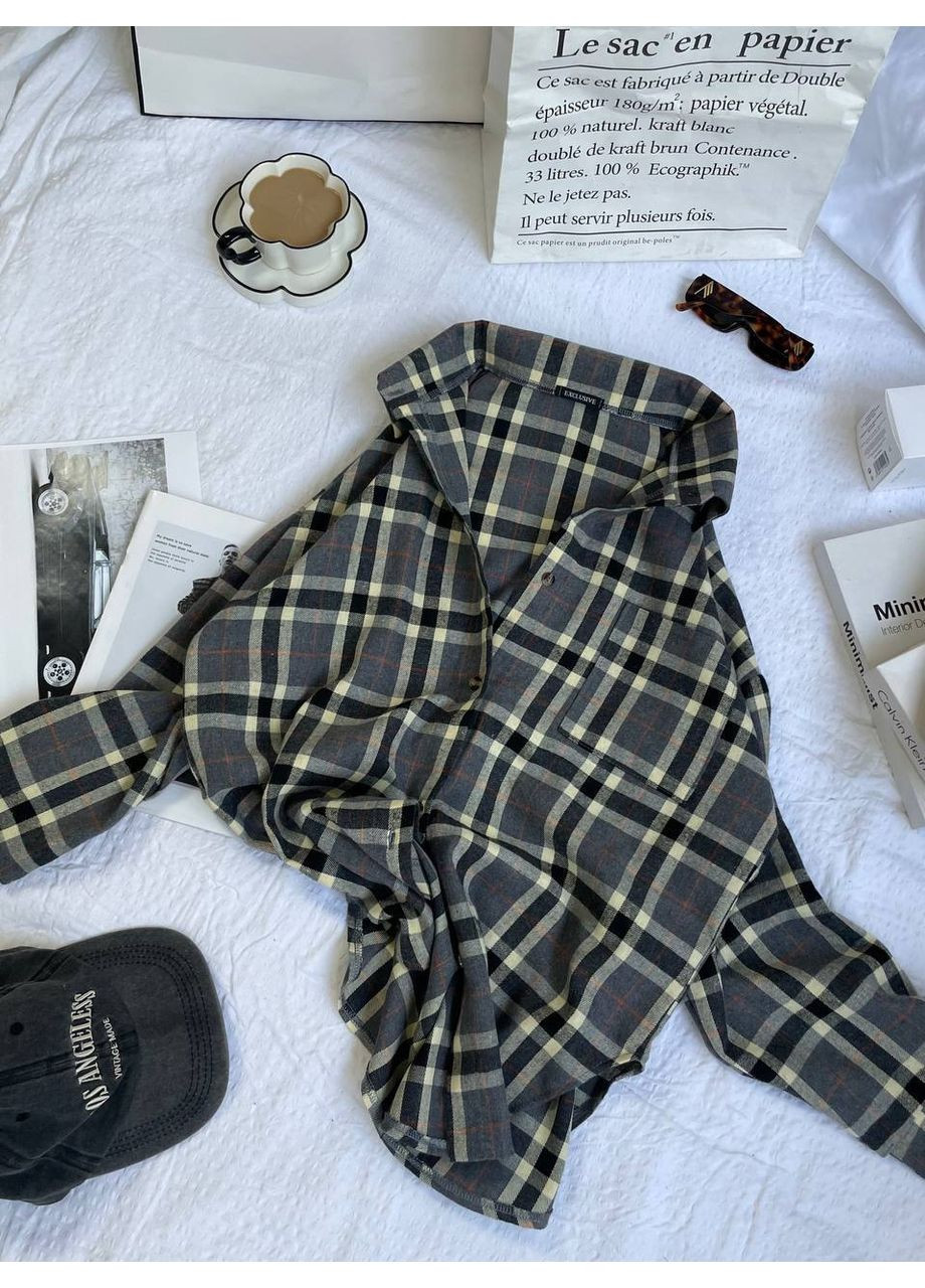 Жіноча сорочка оверсайз з фланелі MonCher (357489893)