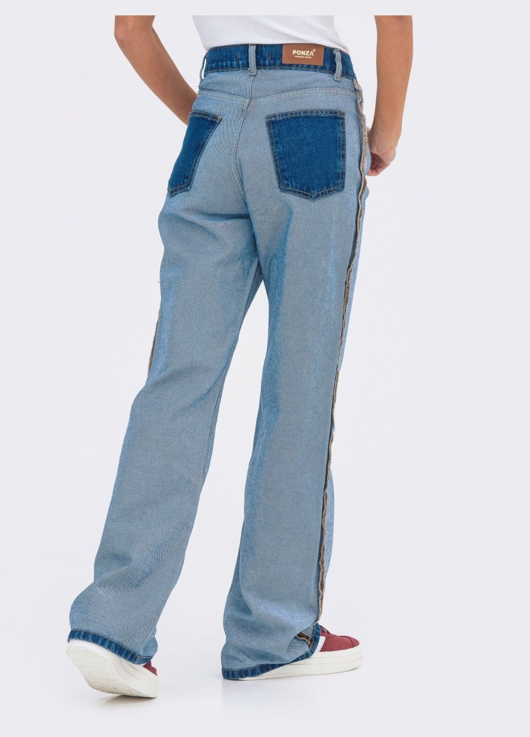 удлинённые джинсы-трубы голубого цвета Dressa - (278783465)