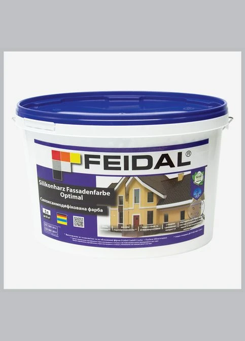 Силоксанмодифікована фасадна фарба Silikonharz Fassadenfarbe Optimal 10 л Feidal (317290366)