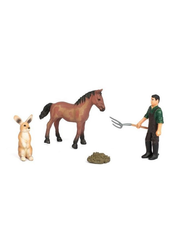 Детский игрушечный набор "Ферма" Q9899-T1_1 кролик, лошадка, фермер Kids Team (322841090)