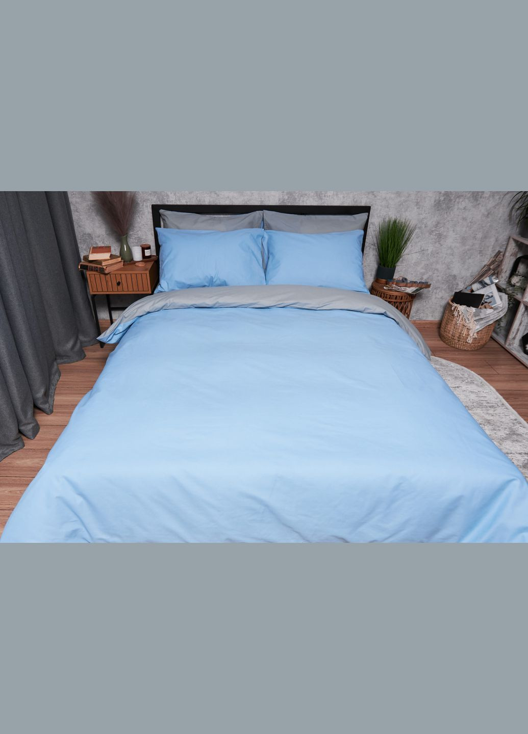 Комплект постельного белья Бязь Gold Люкс семейный 160х220х2 наволочки 4х50х70 (MS-820003113) Moon&Star Nordic Gray (288043309)