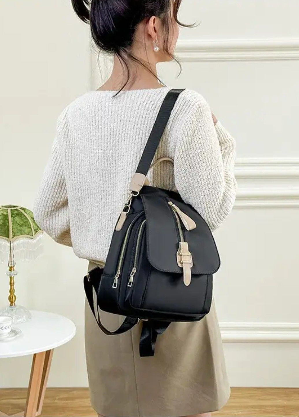 Стильный городской женский рюкзак-сумка Dark Coffee No Brand (283608400)