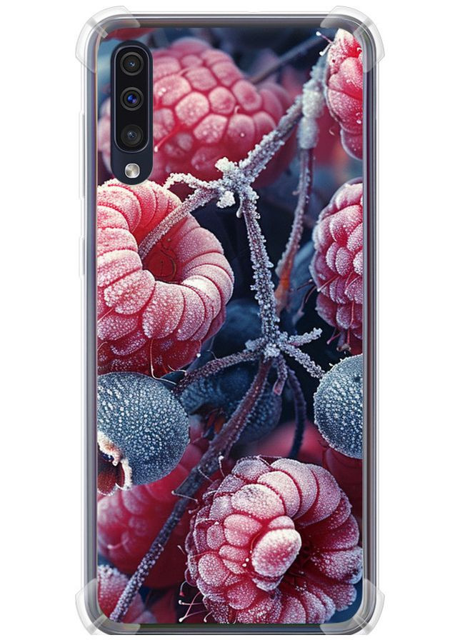 Силіконовий протиударний с посиленими кутами чохол 'Морозні ягоди' для Endorphone Samsung Galaxy A50 2019 A505F (285107800)