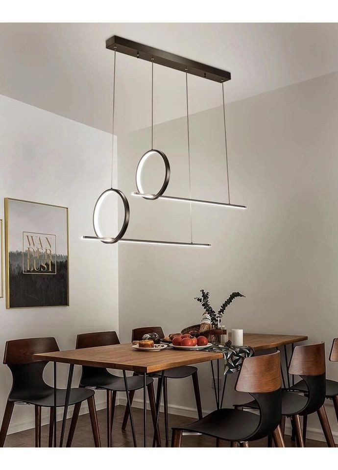 Люстра світлодіодна підвісна LED світильник для квартири на стелю ледве 27173 Чорний 50-150х25х100 см. Sunnysky (324396760)