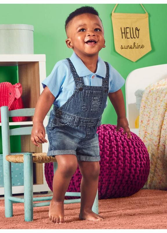 Комбінезон-шорти для малюків з тонкого джинсу синій Lupilu (329910293)