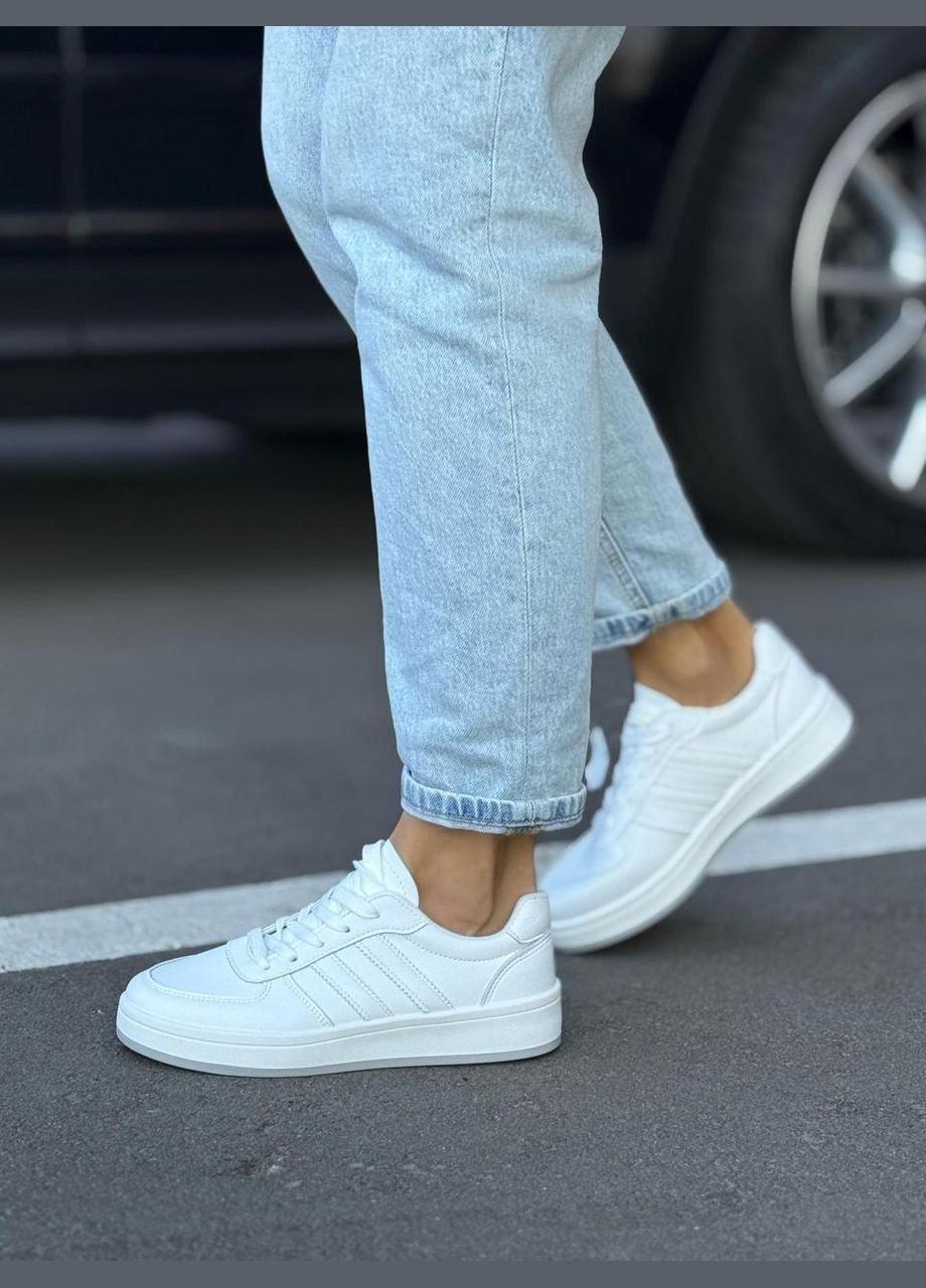 Жіночі кросівки з пресованої шкіри, білий колір, демісезонні No Brand білі демісезони (327433307)