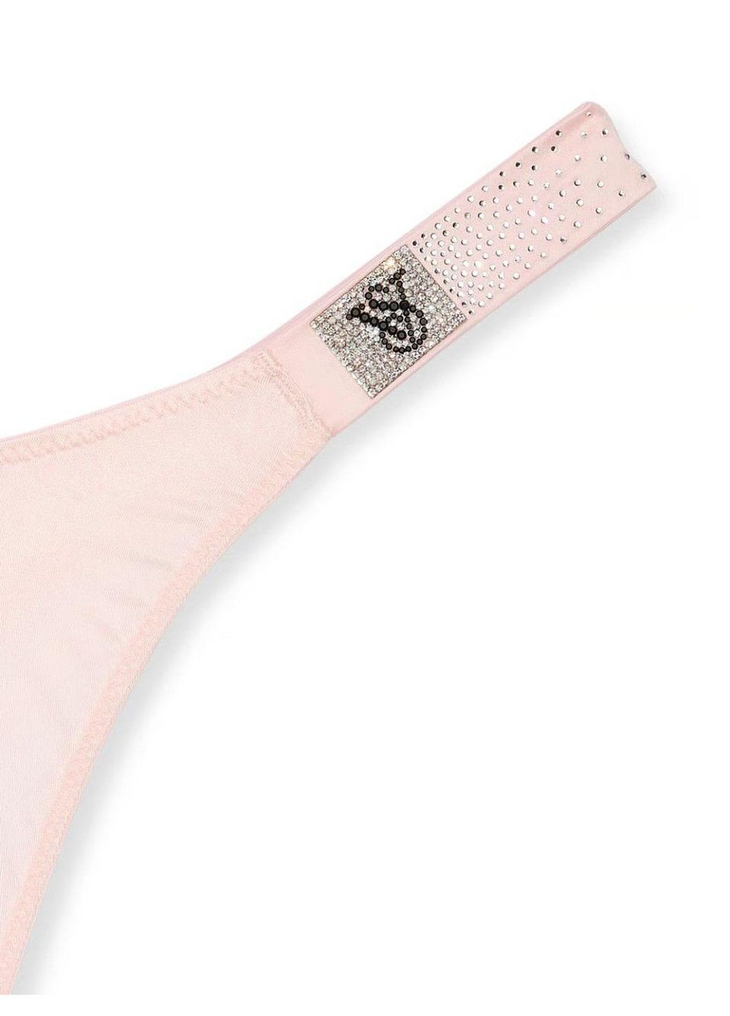 Трусики-стринги люксовые со стразами Scattered Shine Strap Smooth Thong Panty пудровые Victoria's Secret (350197293)