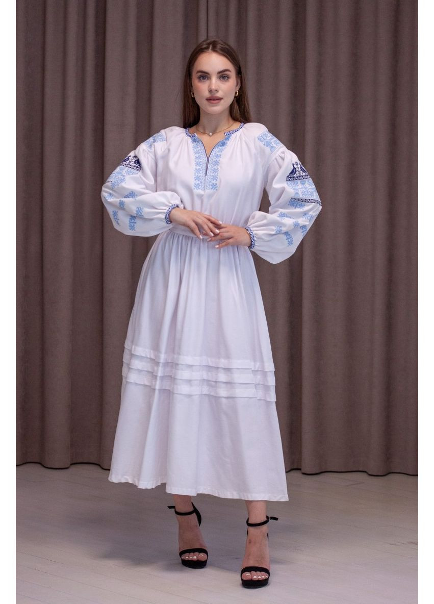 Білий коктейльна плаття а-силует First Woman з квітковим принтом