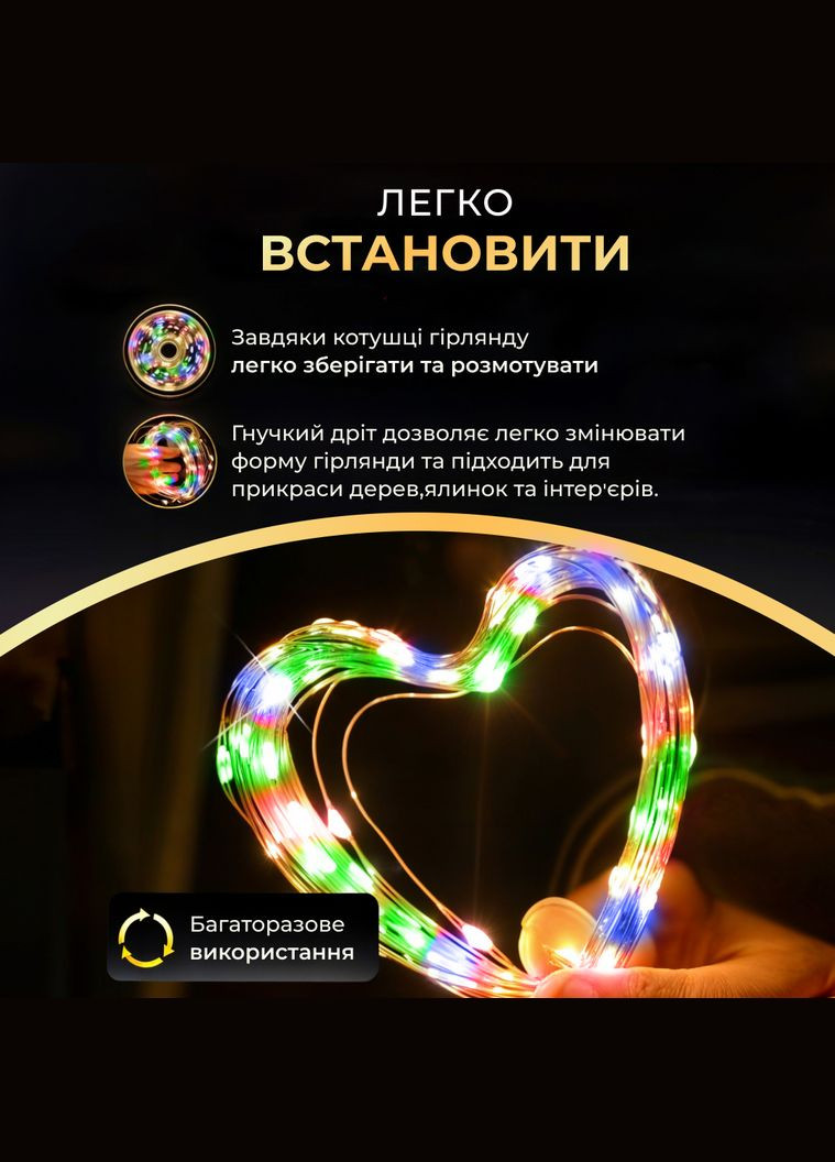 Гірлянда Роса нитка 1000 LED довжина 100 м з пультом від мережі зелена нитка, мультиколор GarlandoPro 1000L100MGML (306459737)