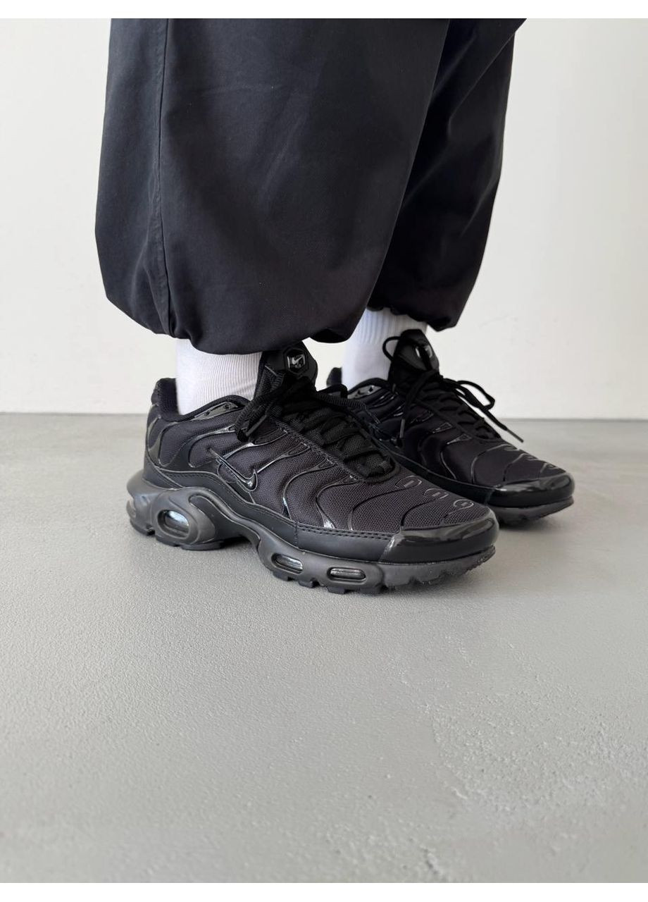 Кросівки Nike Air Max Plus Triple Black 604133-050 Найк Аір Макс ТН No Brand білі демісезони (366196270)