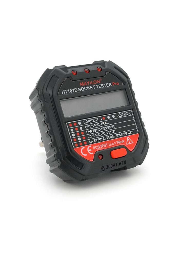 Тестер розеток HT-107D, AC: 90-250V Mayilon (315435656)