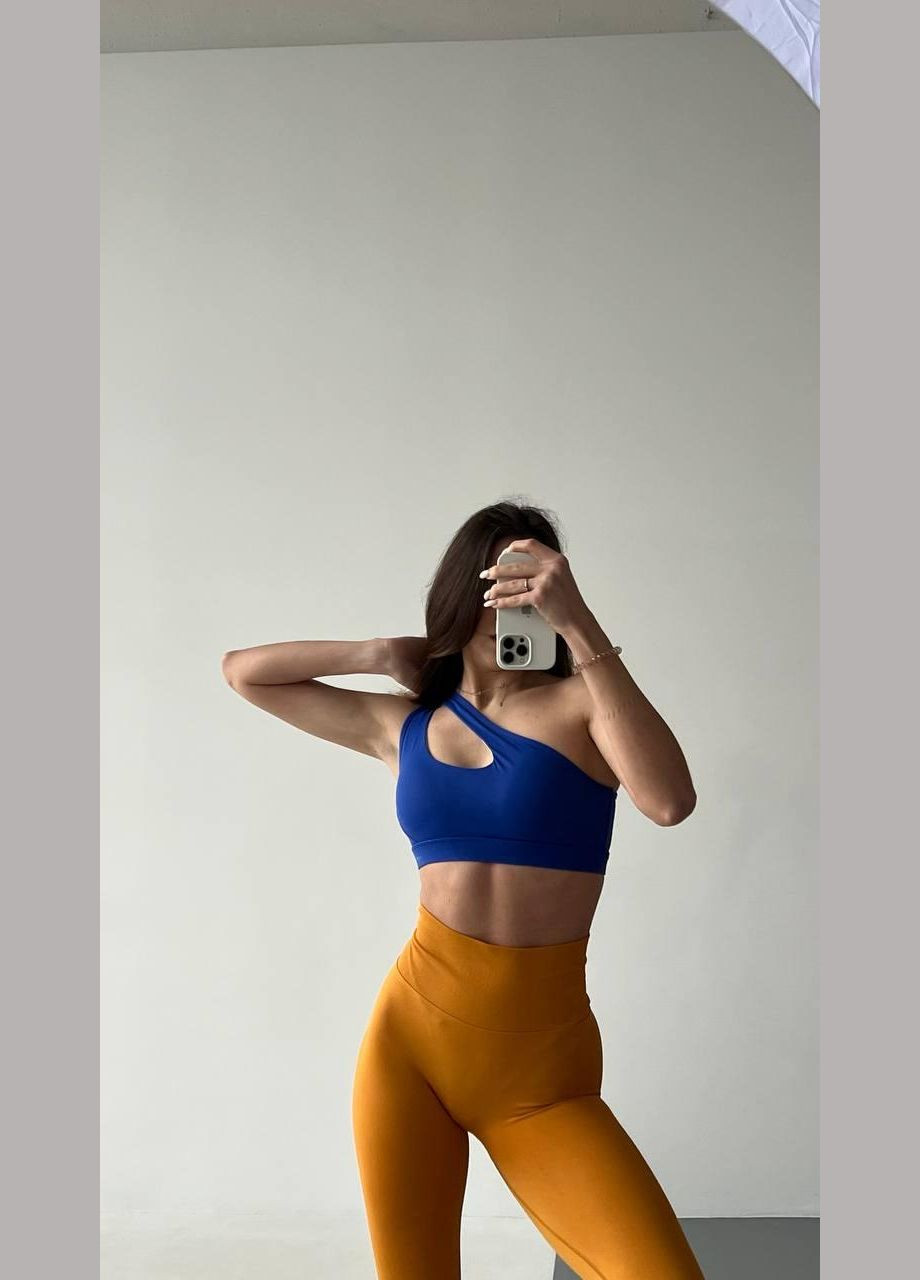 Топ «на одно плечо» с чашками, синего цвета, размер L Trends (330757726)