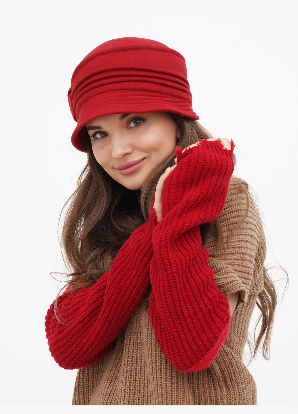 Жіночий капелюх "Вікторія", червоний — вишуканий аксесуар для сміливого образу VECONS Шляпка (319836273)