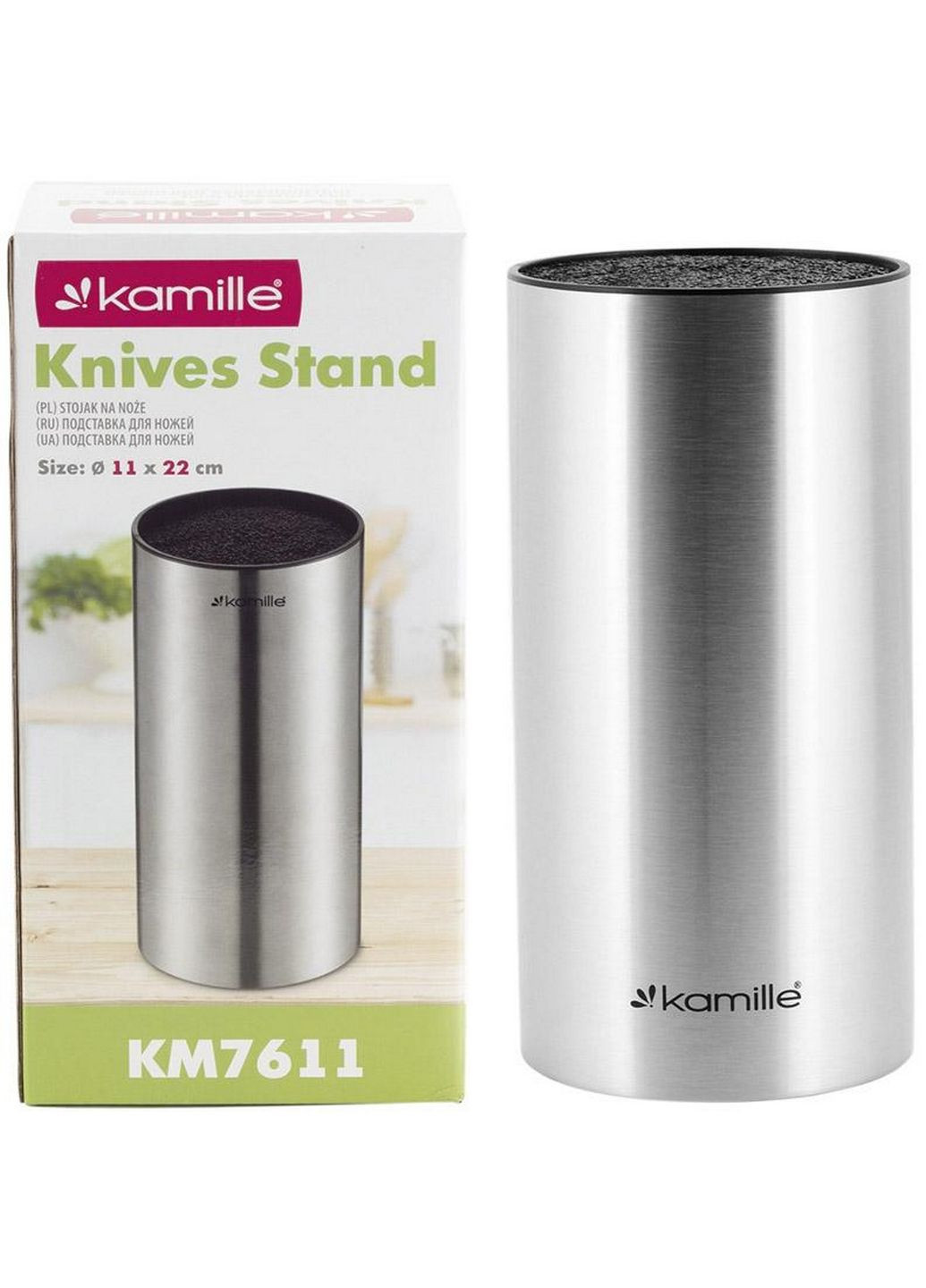 Колода-подставка для ножей kumamoto, нержавеющая сталь с наполнителем Kamille (282585058)
