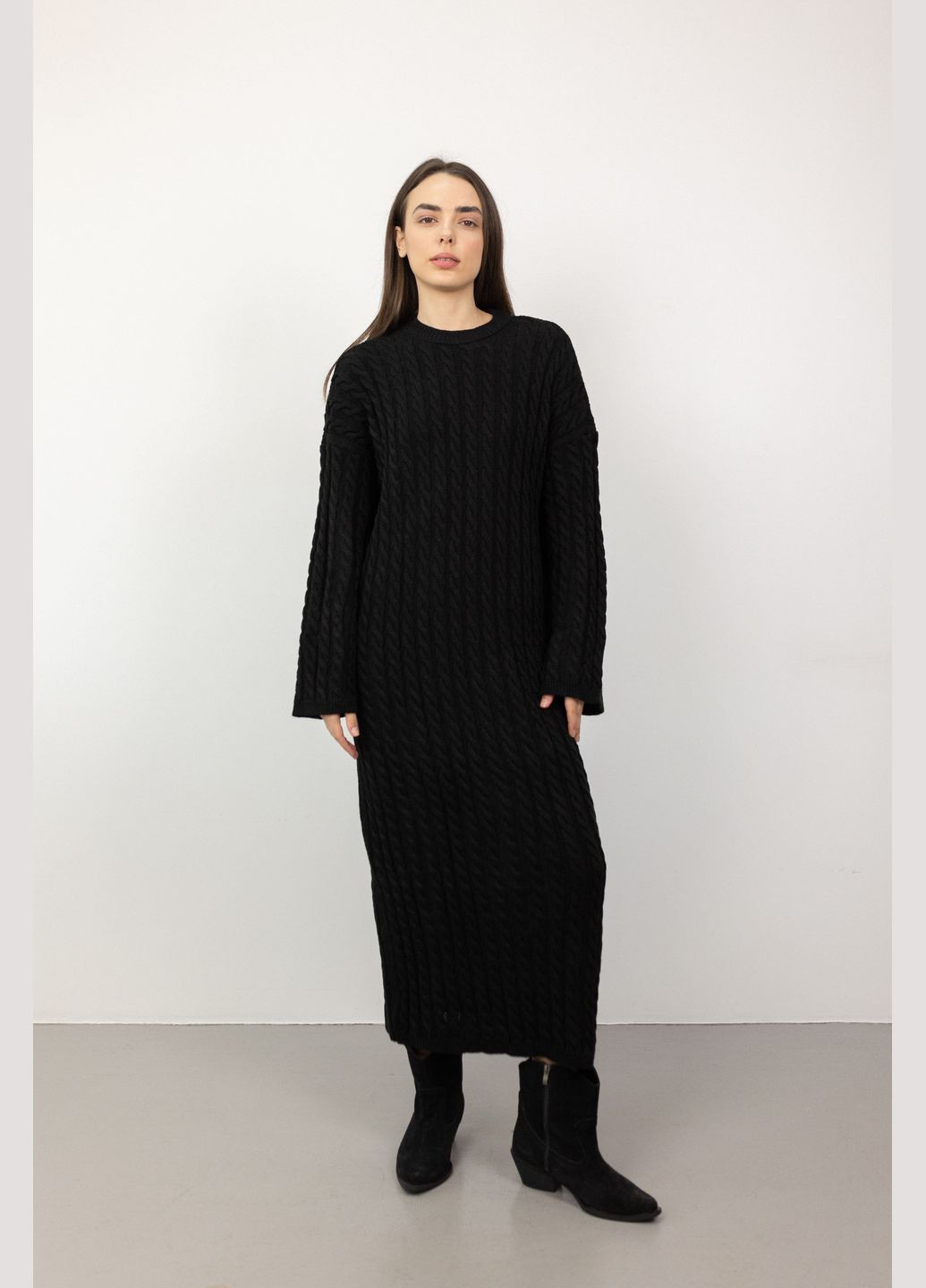 Чорна святковий, повсякденний, кежуал, вечірня сукня максі в косичку dr003 Twice