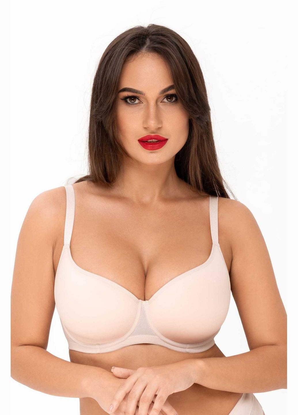 Пудровий бюстгальтер спейсер anna Kalyna з кісточками поліамід