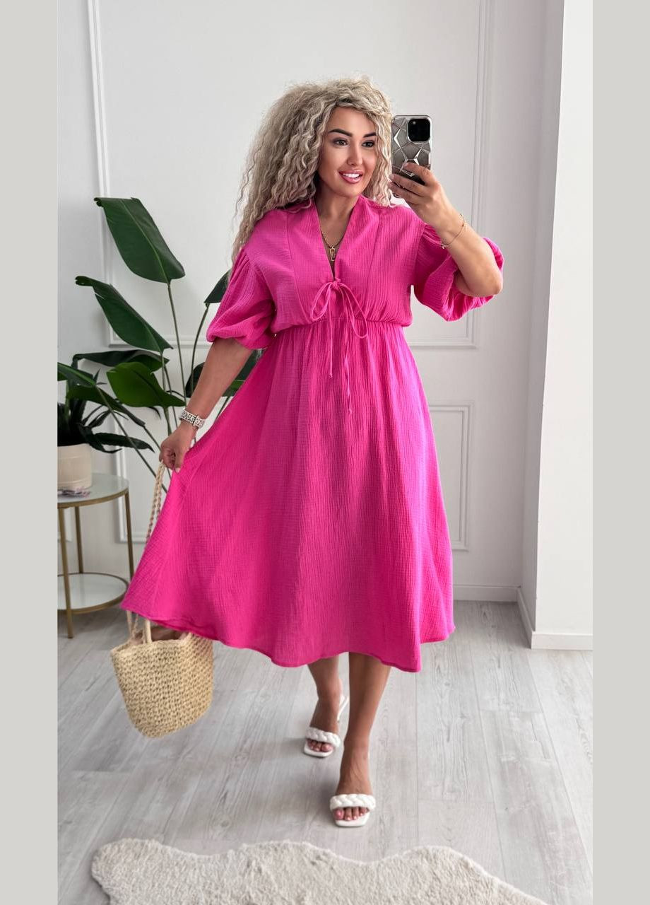 Розовое повседневный, кэжуал женское платье повседневное а-силуэт Style Point однотонное