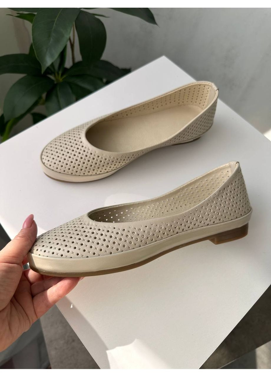 Женские балетки Vakko | бежевые искусственная кожа (351850871)