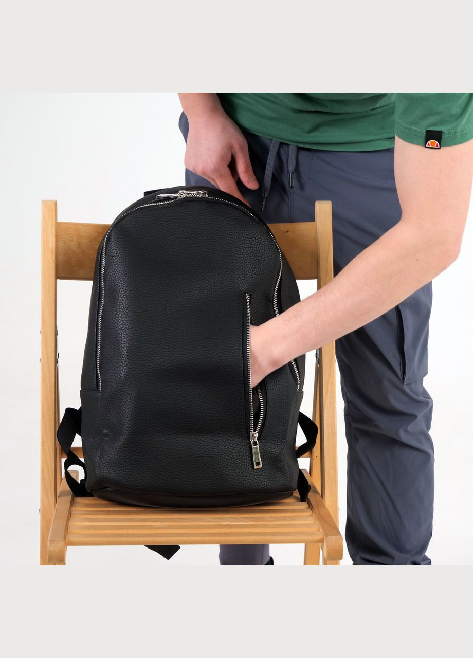 Повседневный черный рюкзак портфель из экокожи ToBeYou kozak (284725582)