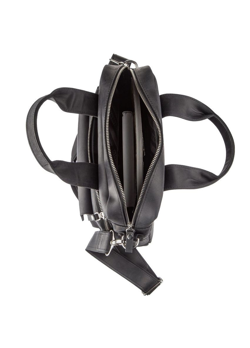 Сумка мужская через плечо кожаная 11169 под А4 матовая Черный Shvigel (302007539)