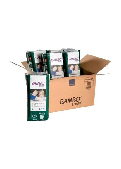 Нічні ЕКО Підгузки-трусики для хлопчиків Bambo Dreamy Night Pants Boys (35-50 кг.) Bambo Nature (285714952)