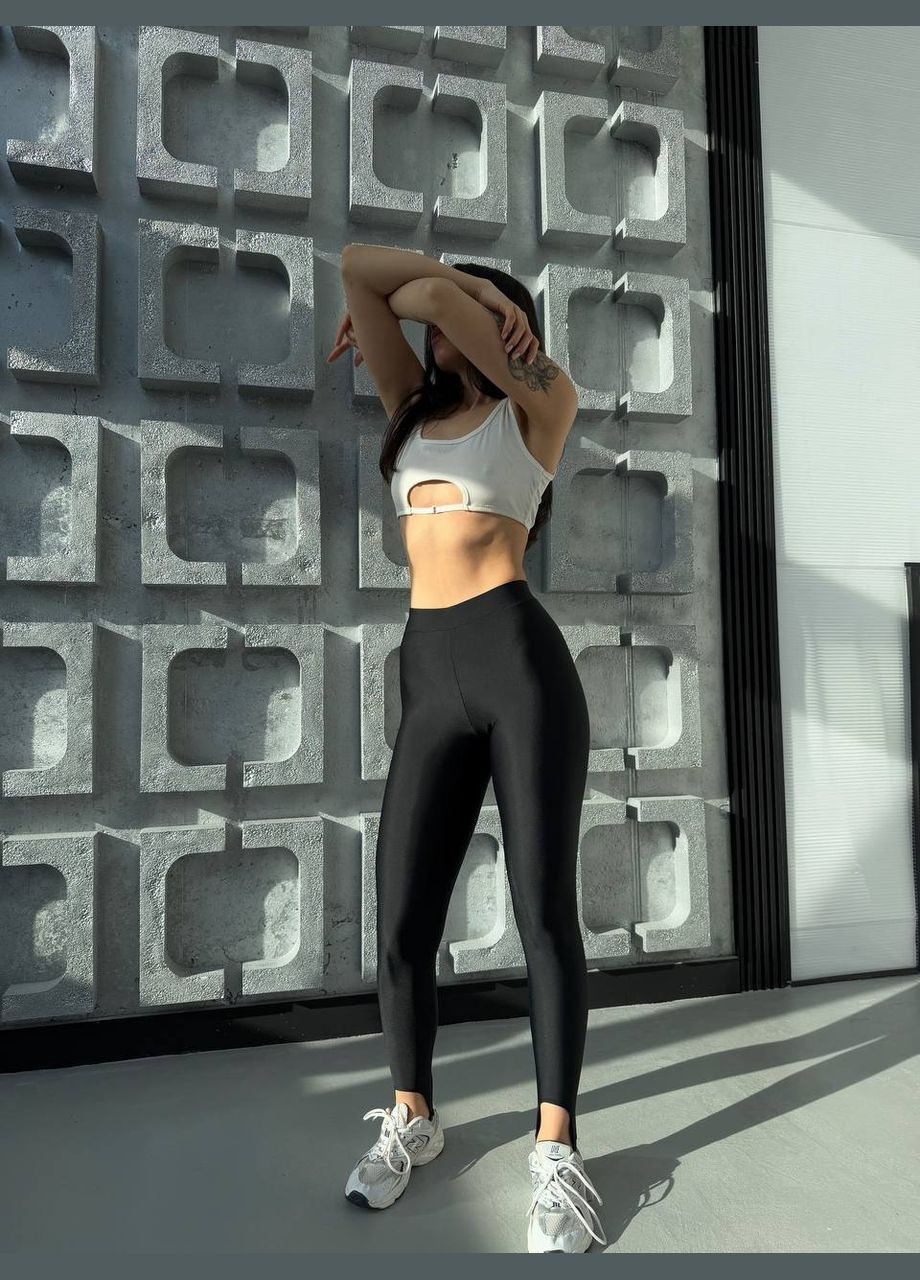 Черные демисезонные женские леггинсы No Brand