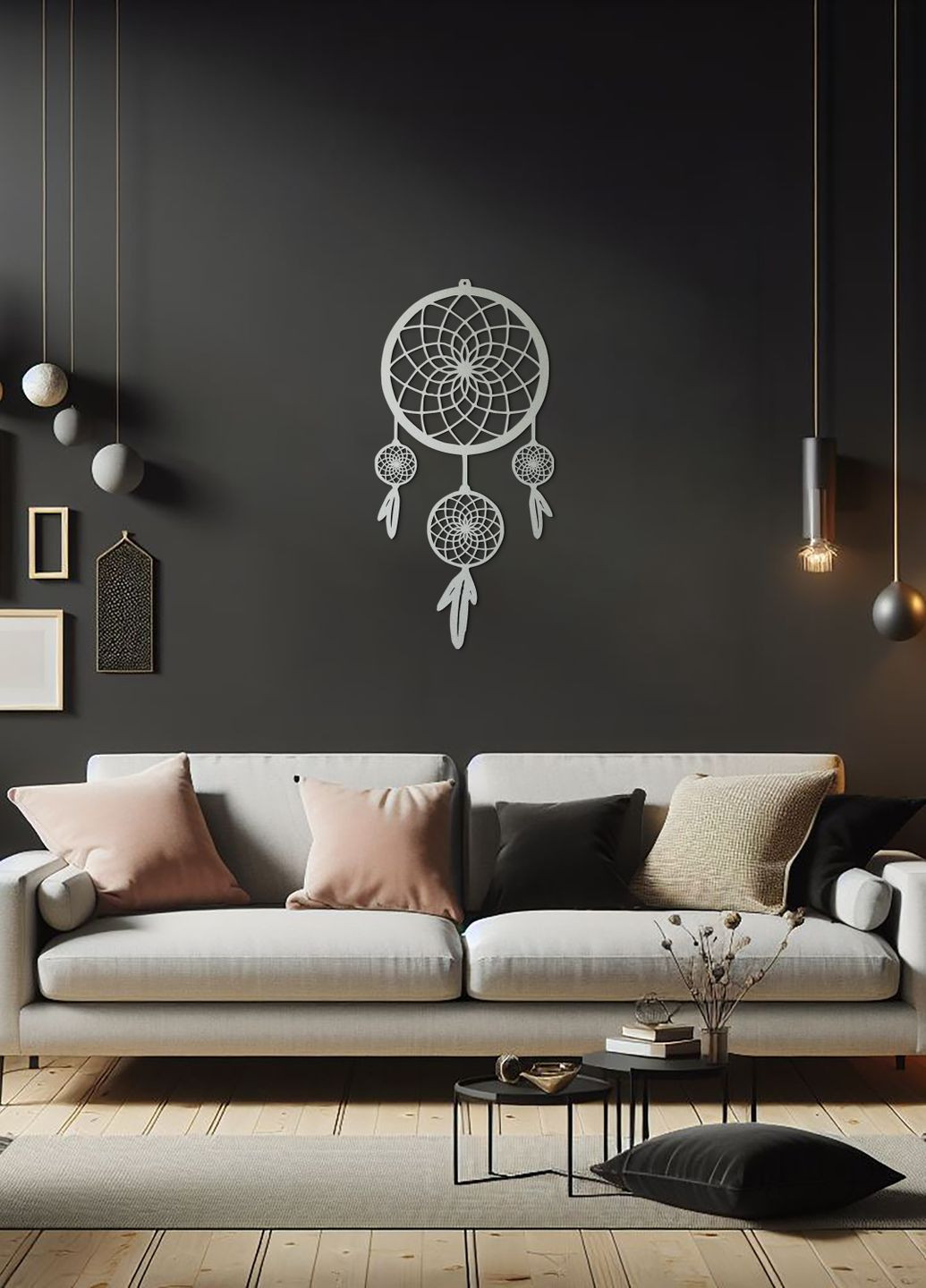 Настенный декор для дома, картина лофт "Оберег снов", декоративное панно 40х20 см Woodyard (292113071)