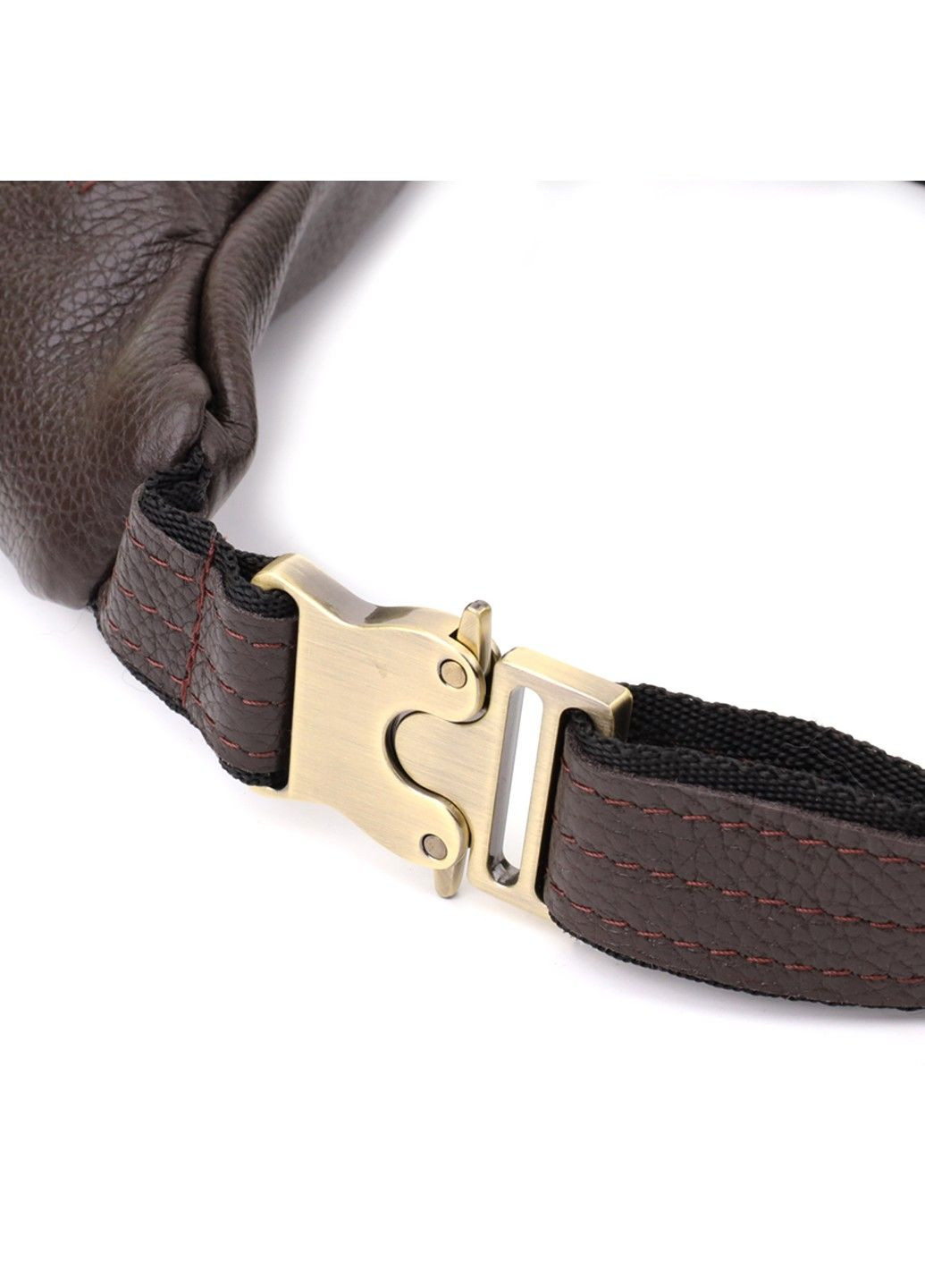 Стильна сумка бананка із зернистої натуральної шкіри 23146 Коричневий Shvigel (335007586)