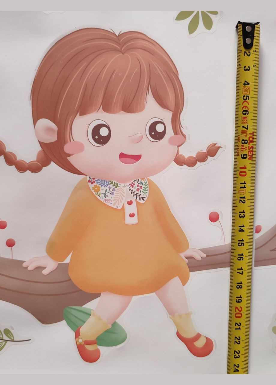 Наклейка на стену Девочка на ветке со зверями (лист 60 х 90 см) Б401 No Brand (304292116)