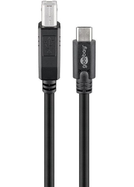 Перехідник USB Type C to USB2.0 B M/M (тато/тато) 1.0m (USB2.0) D=3.8mm Gold Cu Lucom (370888558)